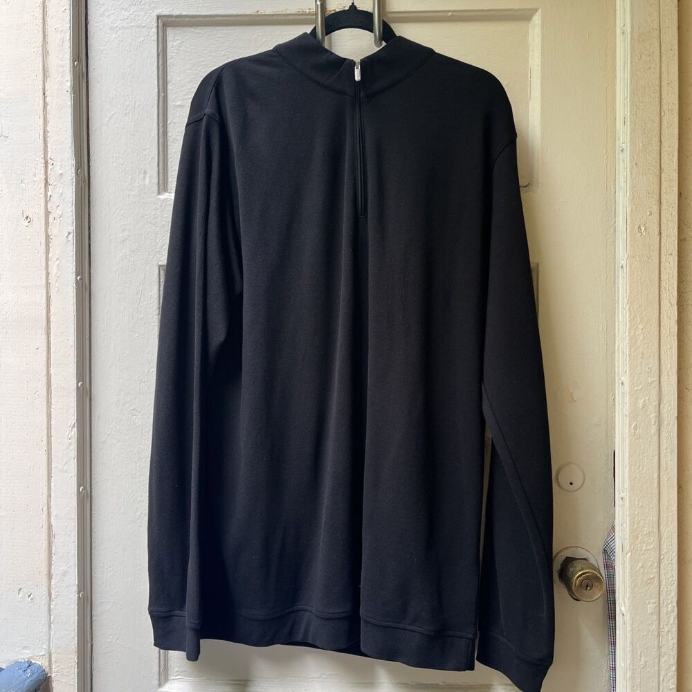 Peter Millar Crown Crafted Quarter Zip Sweater XL Black Performance Golf Work